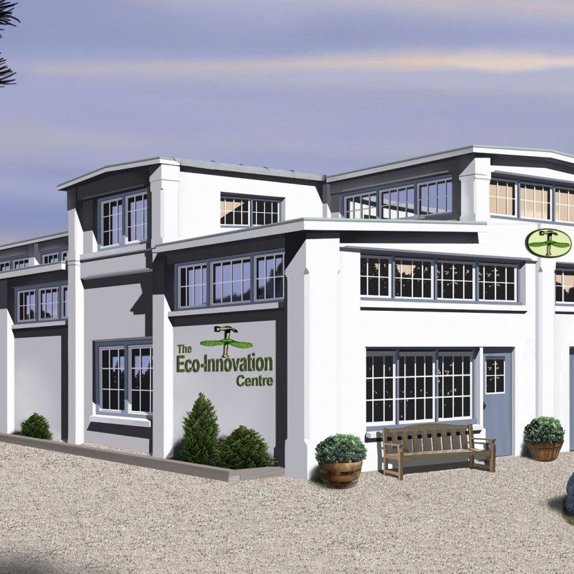 Old Donald Plant After To Scale Rendition of Eco-Innovation Centre (Home of Building Between) Upon Completion of Restoration. Robert VanNood